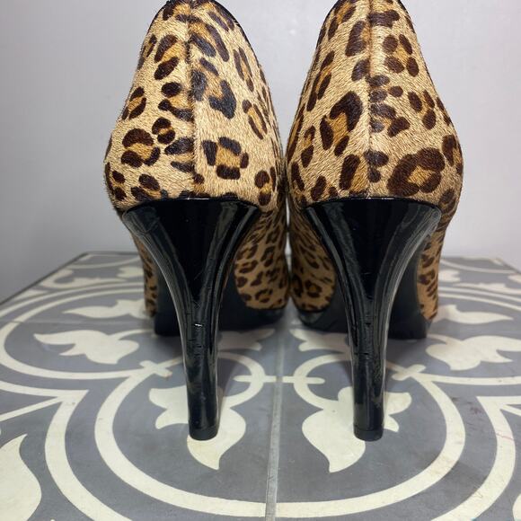 Franco Sarto Darren Calf Hair Leopard Print 4" Heels Women 10 - Picture 7 of 11